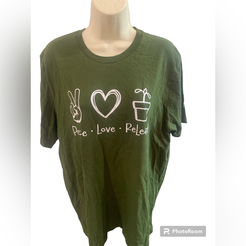 Peace Love Replant Green Tee‎ Shirt Women’s Size XL